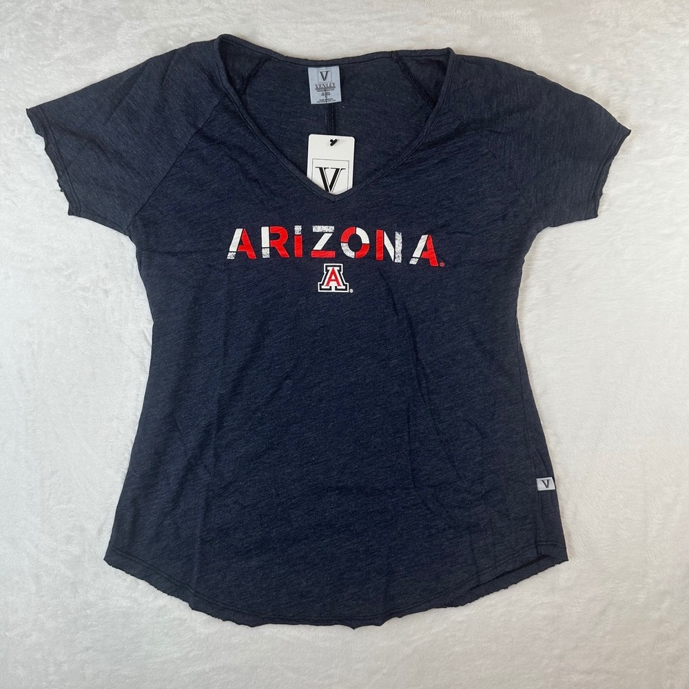 Venley University of Arizona Wildcats V-Neck T-Shirt Navy Blue Small NWT